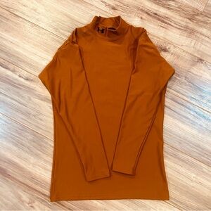 Under Armour Kids XL Long Sleeve Mock Neck Top Rust Orange - Boys Activewear